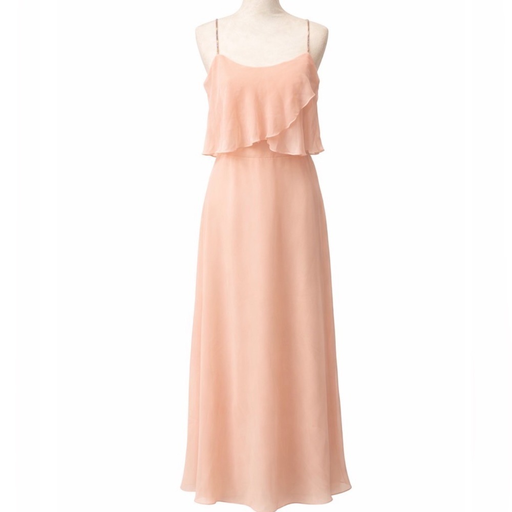 Vintage Morilee 80s Footloose Re-Creation Prom Dress Blush Chiffon Size 12